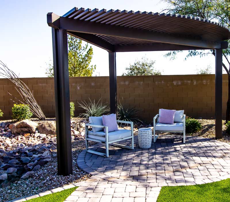 Landscaping Rock Delivery Surprise Arizona Rocks Surrounding Patio Sitting Area Art Barber Excavating